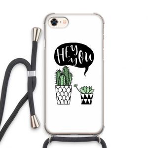 Hey you cactus: iPhone 7 Transparant Hoesje met koord