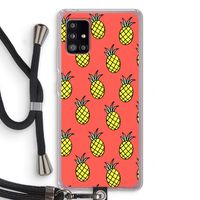 Ananas: Samsung Galaxy A51 5G Transparant Hoesje met koord