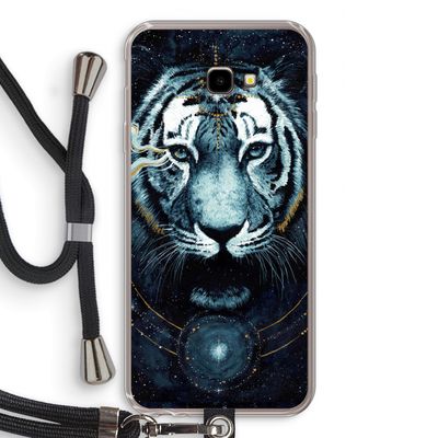 Darkness Tiger: Samsung Galaxy J4 Plus Transparant Hoesje met koord