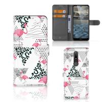 Nokia 2.4 | Telefoonhoesje | Met pasjeshouder | Flamingo Triangle