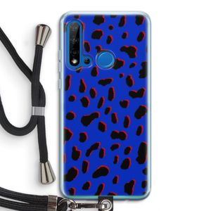 Blue Leopard: Huawei P20 Lite (2019) Transparant Hoesje met koord