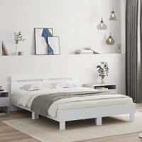 Bedframe met hoofdeinde en LED wit 150x200 cm