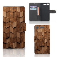 Book Style Case voor Sony Xperia XZ1 Wooden Cubes