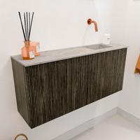 Toiletmeubel Mondiaz Joya Dlux | 90 cm | Meubelkleur Shadow | Faye wastafel Glace Wasbak Rechts | Zonder kraangat(en)