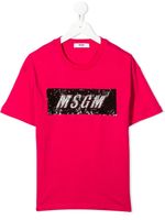 MSGM Kids t-shirt à patch logo - Rose - thumbnail