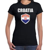Kroatie landen supporters t-shirt - zwart - dames - fan kleding - korte mouwen