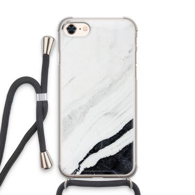 Elegante marmer: iPhone 8 Transparant Hoesje met koord