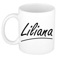Naam cadeau mok / beker Liliana met sierlijke letters 300 ml   -