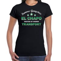 Famous gangster El Chapo tekst verkleed t-shirt  / kostuum zwart voor dames 2XL  -
