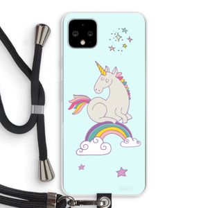 Regenboog eenhoorn: Pixel 4 XL Transparant Hoesje met koord