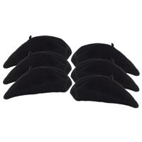 Smiffys carnaval verkleed Franse baret - 6x - zwart - polyester - dames en heren Smiffys carnaval verkleed Franse baret - 6x - zwart - polyester - dames en heren