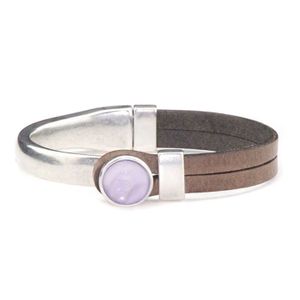 Qoss Taupe Armband Gwen Lila Bol - Maat M