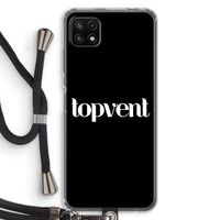 Topvent Zwart: Samsung Galaxy A22 5G Transparant Hoesje met koord