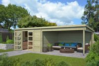 Blokhut Olenka 710x330 cm - Groen geïmpregneerd- Lessenaarsdak- Hout- Outdoor Life - thumbnail