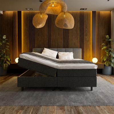 Boxspring Met Opbergruimte Wide 90x200 Cm (Links Open) Comfortschuim Topper (4 Cm) Met Opbergruimte Nova Spring - Dekbed-Discounter.nl