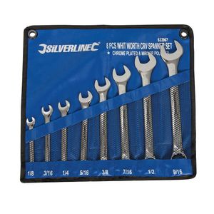 Silverline 8-delige Whitworth steekringsleutel set | 1/8" - 9/16" - 633967