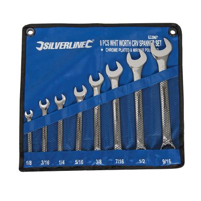 Silverline 8-delige Whitworth steekringsleutel set | 1/8" - 9/16" - 633967