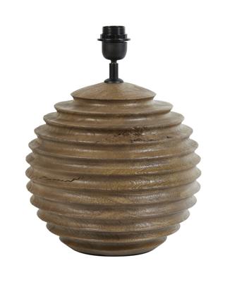 Light & Living Tafellamp 'Renzo' Mangohout, 38cm, kleur Mat Bruin (excl. kap)