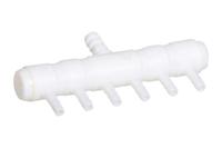 Luchtverdeler kunststof 9MM 6 uitgangen zonder kraan