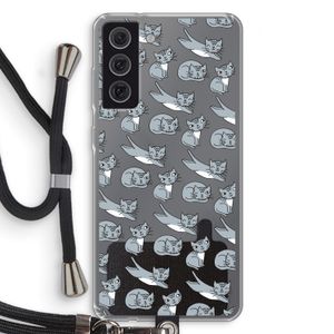 Poezen: Samsung Galaxy S21 FE Transparant Hoesje met koord