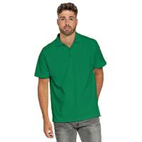 Heren basic poloshirt - groen - korte mouw - katoen - thumbnail