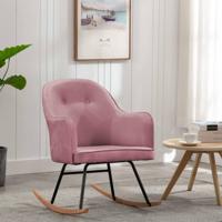 Schommelstoel fluweel roze