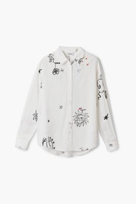 Bedrukte blouse - WHITE - XL