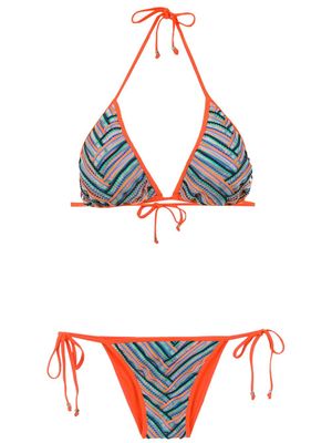 Amir Slama bikini à imprimé graphique - Jaune