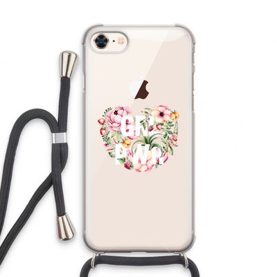 GRL PWR Flower: iPhone 7 Transparant Hoesje met koord