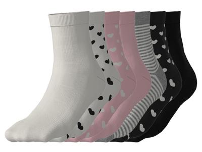 esmara 7 Paar kinder sokken (roze/wit/zwart, 35-38)