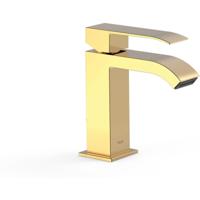 Wastafelkraan Tres Cuadro | Opbouw | Mengkraan | Waterval uitloop | Standaard model | 1-hendel | Vierkant | 24k Goud glans