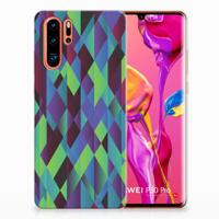 Huawei P30 Pro | TPU Hoesje | Abstract Green Blue