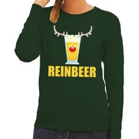 Foute kersttrui Reinbeer groen voor dames - thumbnail