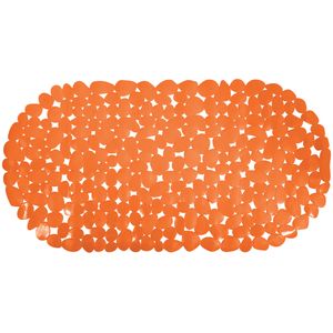 Douche/bad anti-slip mat badkamer - pvc - oranje - 39 x 99 cm - ovaal