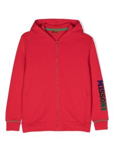 Missoni Kids hoodie en coton à logo imprimé - Rouge