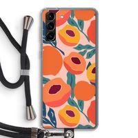 Perzik: Samsung Galaxy S21 Plus Transparant Hoesje met koord