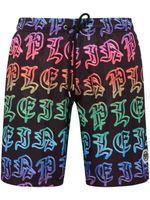 Philipp Plein short de bain à logo imprimé - Noir - thumbnail