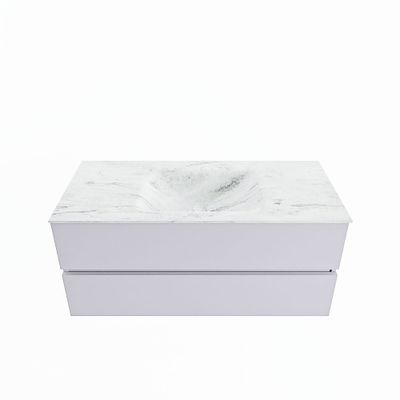 MONDIAZ VICA-DLUX 110cm badmeubel onderkast Cale 2 lades. Inbouw wastafel CLOUD midden 1 kraangat, kleur Opalo.