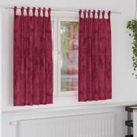 VidaXL Velvet gordijnen 2 pcs wijnrood 175 x 140 cm fluweel