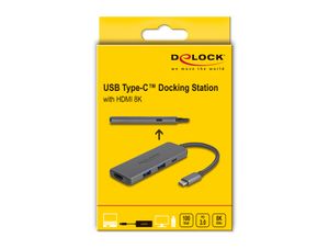 DeLOCK 87804 laptop dock & poortreplicator Bedraad USB 3.2 Gen 1 (3.1 Gen 1) Type-C Grijs