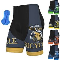 Voor heren Fietsbroek voor op de weg Fietsbroek Gevoerde wielrenshorts Fietsen Short / Broekje Gewatteerde shorts Bergracen Wegwielrennen Sport Grafisch 3D-pad Fietsen Ademend Sneldrogend Licht Blauw Lightinthebox - thumbnail