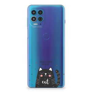 Motorola Moto G100 Telefoonhoesje met Naam Cat Good Day