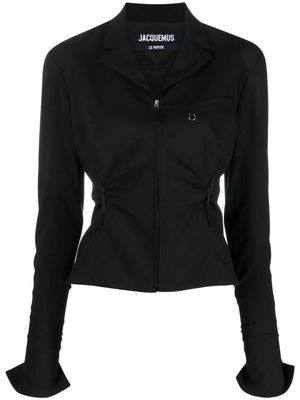Jacquemus veste Neru zippée à découpes - Noir
