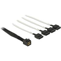 DeLOCK mini sas hd sff-8643 > 4x sata 7-pin kabel (zwart, 0,5 meter)