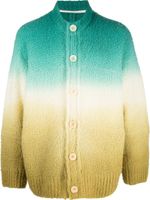 sacai cardigan en laine mélangée à effet dégradé - Vert