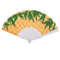 Spaanse handwaaier - ananas geel - polyester/kunststof - 23 x 40 cm