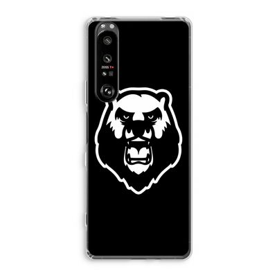 Angry Bear (black): Sony Xperia 1 III Transparant Hoesje