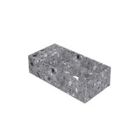 Fontein INK Versus 36x18x9cm Composiet Links Zonder Kraangat Mat Grijs Terrazzo