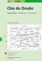 Wandelkaart - Topografische kaart 222 Clos du Doubs | Swisstopo Wandelkaart - Topografische kaart 222 Clos du Doubs | Swisstopo
