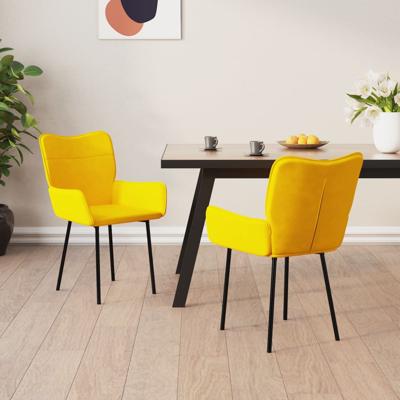 Eetkamerstoelen 2 st fluweel geel